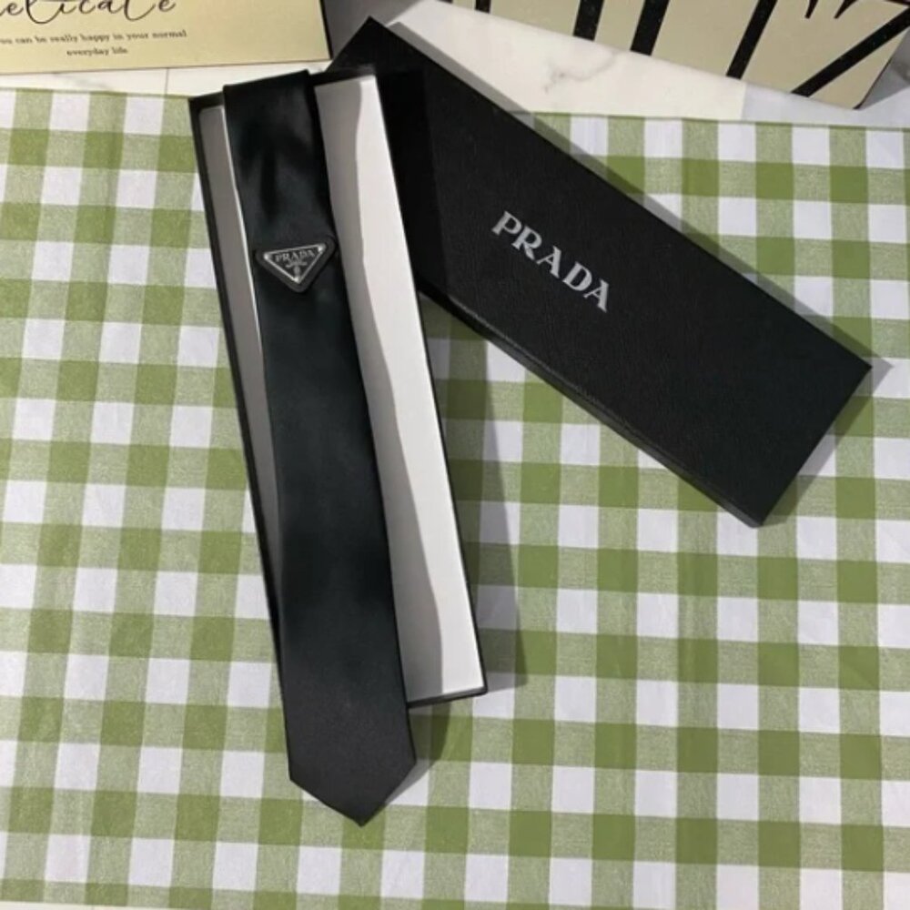 Prada Dark Green Silk Tie